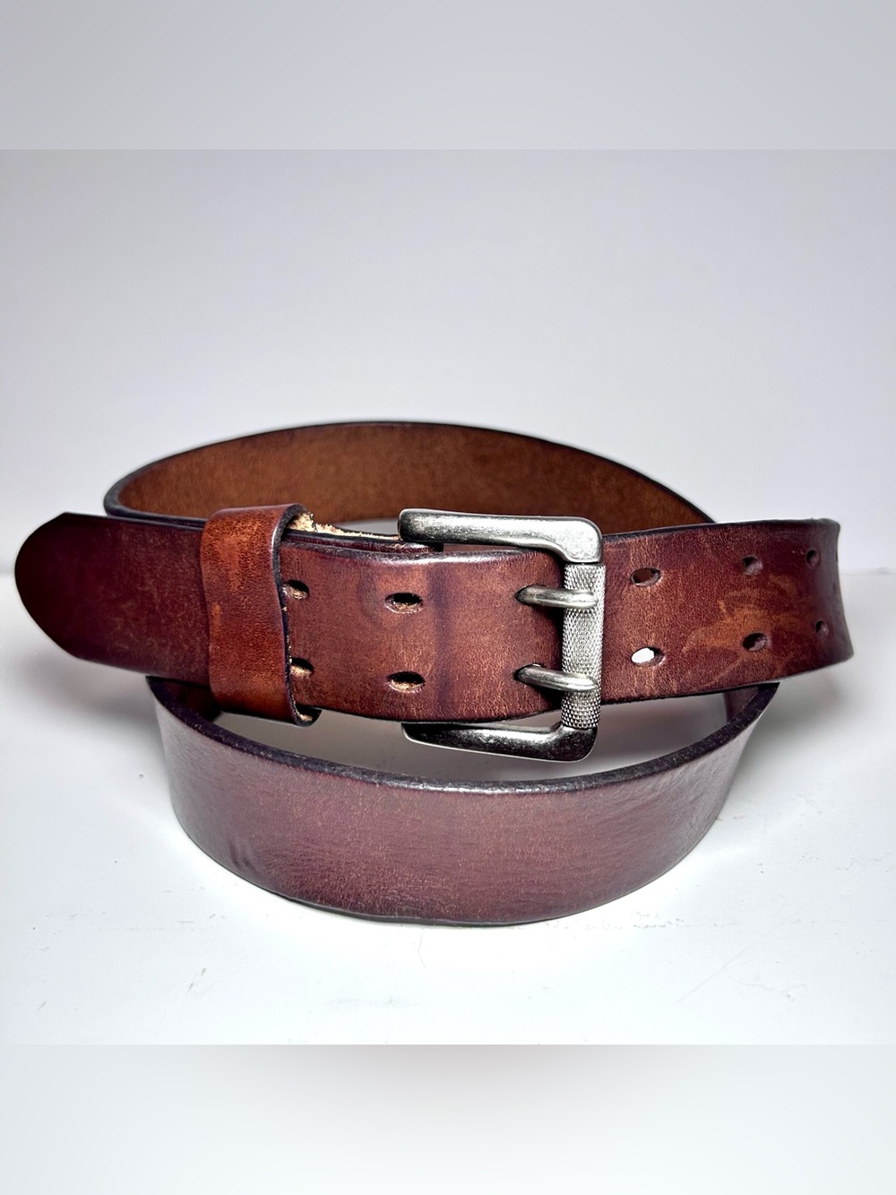 Levi’s Double Prong Brown Leather Belt Men’s 38 Potero